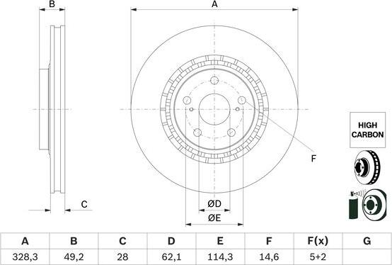 BOSCH 0 986 479 G63 - Disc frana aaoparts.ro