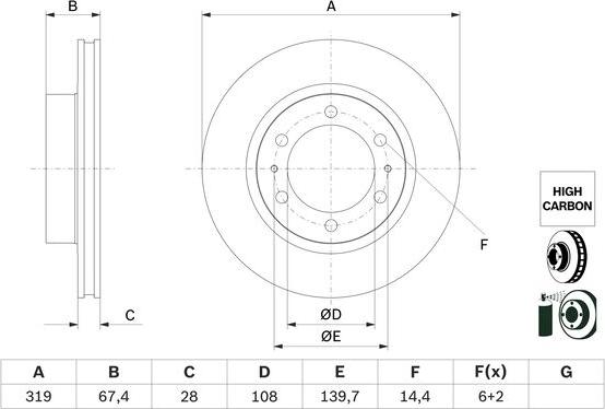 BOSCH 0 986 479 G19 - Disc frana aaoparts.ro