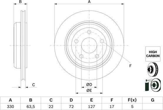 BOSCH 0 986 479 G84 - Disc frana aaoparts.ro