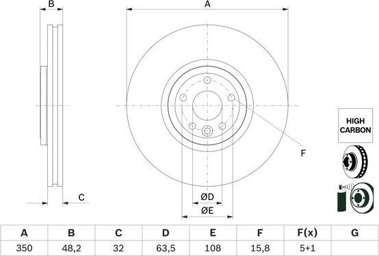 BOSCH 0 986 479 G33 - Disc frana aaoparts.ro