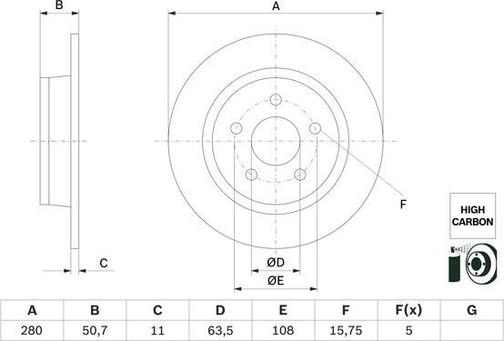 BOSCH 0 986 479 G71 - Disc frana aaoparts.ro