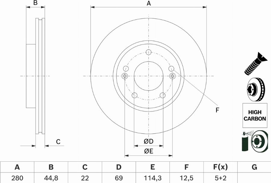 BOSCH 0 986 479 H67 - Disc frana aaoparts.ro