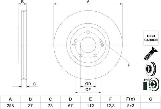 BOSCH 0 986 479 H05 - Disc frana aaoparts.ro