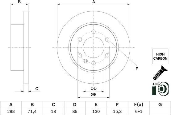 BOSCH 0 986 479 H06 - Disc frana aaoparts.ro