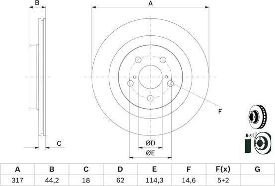 BOSCH 0 986 479 H19 - Disc frana aaoparts.ro