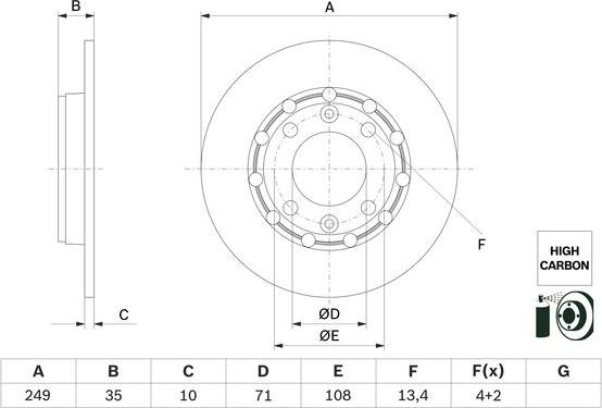 BOSCH 0 986 479 H15 - Disc frana aaoparts.ro