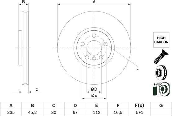 BOSCH 0 986 479 H10 - Disc frana aaoparts.ro