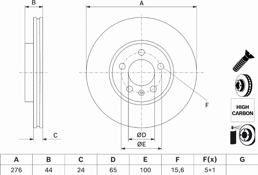 BOSCH 0 986 479 H71 - Disc frana aaoparts.ro