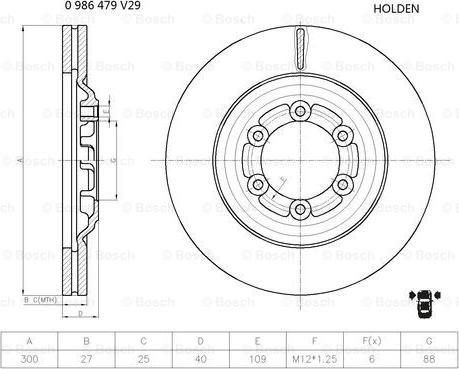 BOSCH 0 986 479 V29 - Disc frana aaoparts.ro