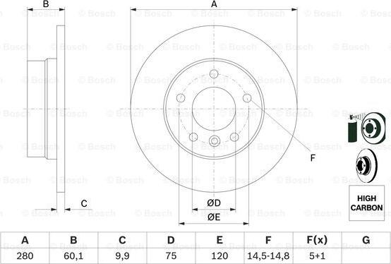 BOSCH 0 986 478 561 - Disc frana aaoparts.ro