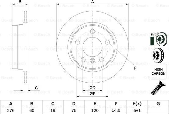 BOSCH 0 986 478 642 - Disc frana aaoparts.ro