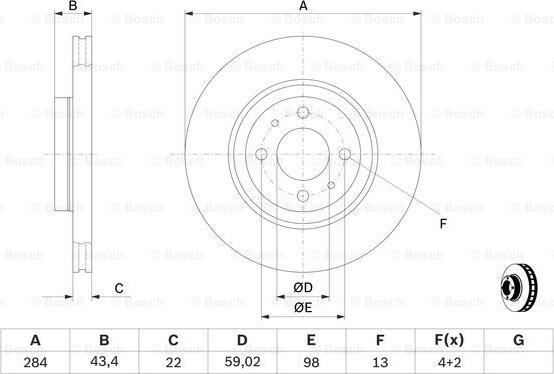 BOSCH 0 986 479 B49 - Disc frana aaoparts.ro