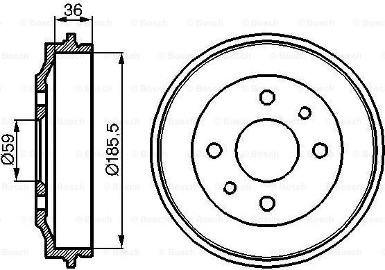 BOSCH 0 986 477 055 - Tambur frana aaoparts.ro