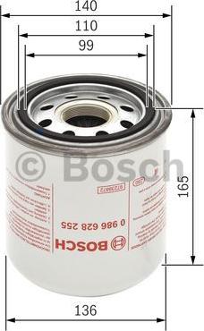 BOSCH 0 986 628 255 - Element filtrant uscator aer, compresor aaoparts.ro