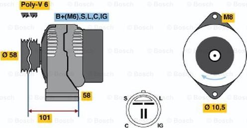 BOSCH 0 986 044 511 - Generator / Alternator aaoparts.ro