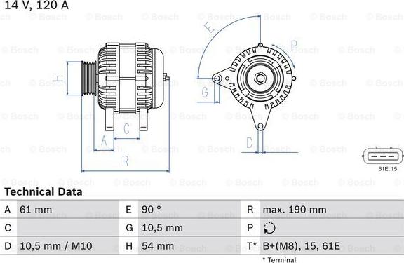 BOSCH 0 986 044 841 - Generator / Alternator aaoparts.ro
