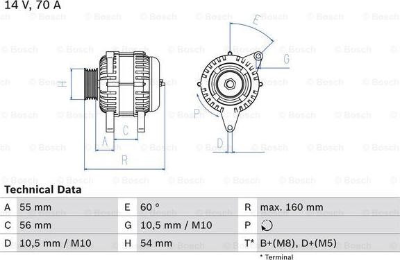 BOSCH 0 986 044 210 - Generator / Alternator aaoparts.ro