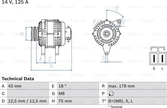 BOSCH 0 986 045 611 - Generator / Alternator aaoparts.ro