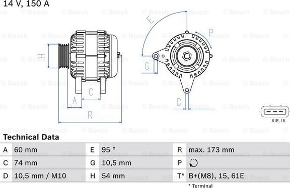 BOSCH 0 986 045 031 - Generator / Alternator aaoparts.ro