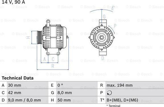 BOSCH 0 986 045 181 - Generator / Alternator aaoparts.ro