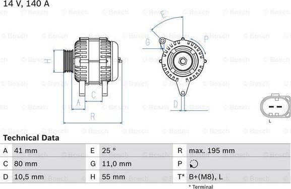 BOSCH 0 986 046 210 - Generator / Alternator aaoparts.ro