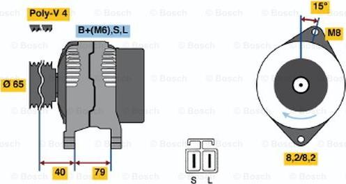 BOSCH 0 986 040 511 - Generator / Alternator aaoparts.ro