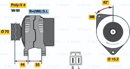 BOSCH 0 986 040 521 - Generator / Alternator aaoparts.ro