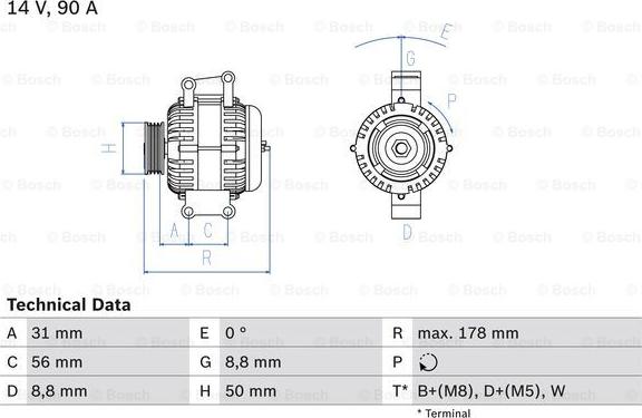 BOSCH 0 986 041 530 - Generator / Alternator aaoparts.ro