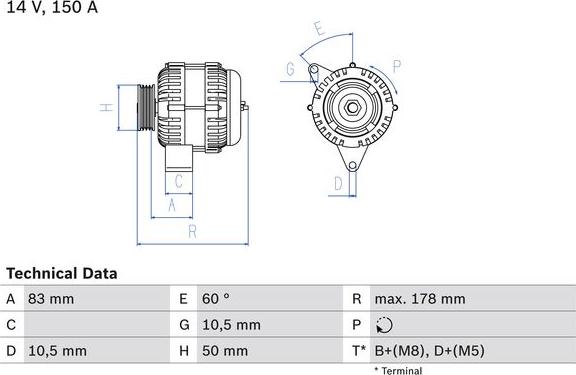 BOSCH 0 986 041 520 - Generator / Alternator aaoparts.ro