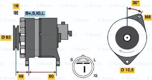 BOSCH 0 986 043 121 - Generator / Alternator aaoparts.ro
