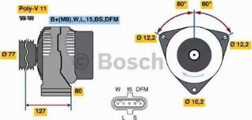 BOSCH 0 124 555 004 - Generator / Alternator aaoparts.ro