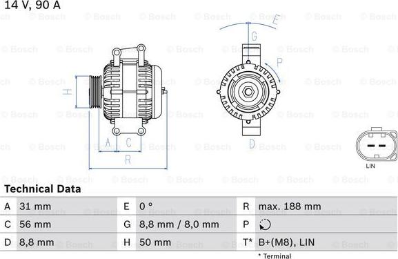 BOSCH 0 986 047 840 - Generator / Alternator aaoparts.ro