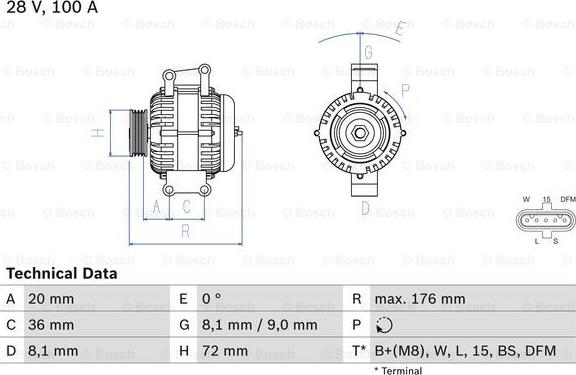 BOSCH 0 986 047 820 - Generator / Alternator aaoparts.ro