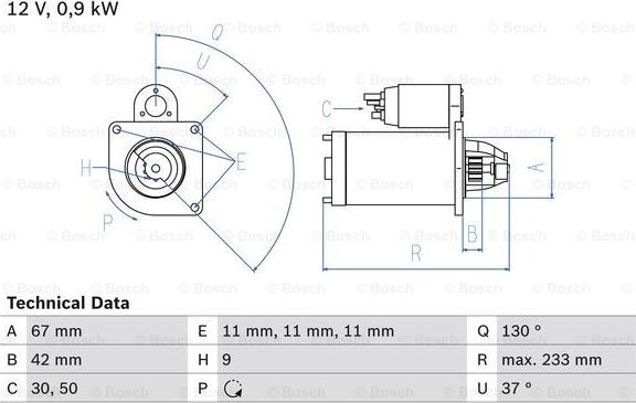 BOSCH 0 986 019 030 - Starter aaoparts.ro