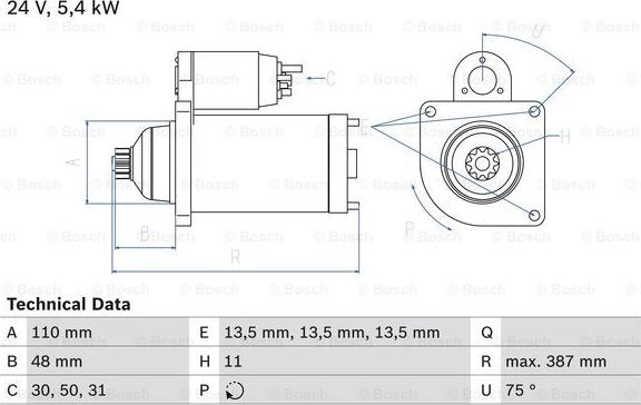 BOSCH 0 986 014 560 - Starter aaoparts.ro