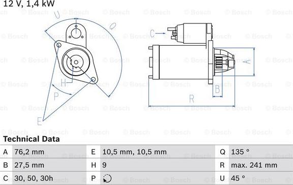 BOSCH 0 986 015 050 - Starter aaoparts.ro