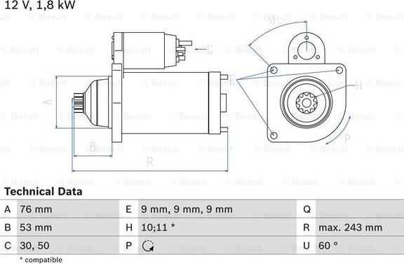 BOSCH 0 986 016 990 - Starter aaoparts.ro