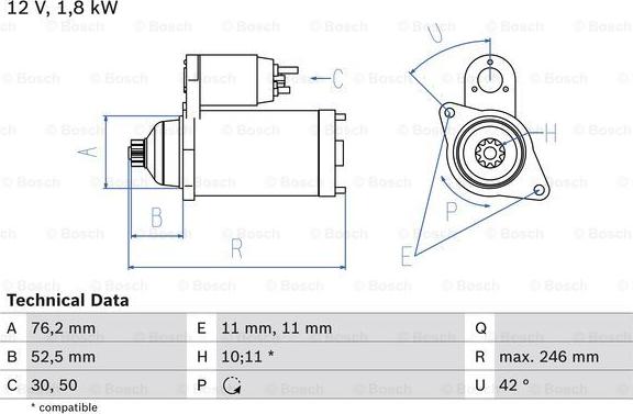 BOSCH 0 986 016 980 - Starter aaoparts.ro