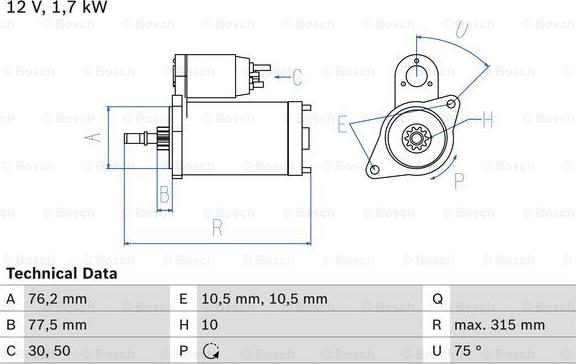 BOSCH 0 986 016 250 - Starter aaoparts.ro