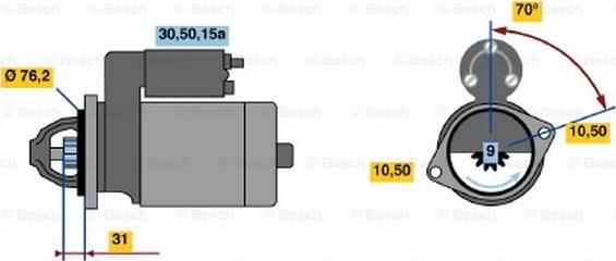 BOSCH 0 986 010 430 - Starter aaoparts.ro