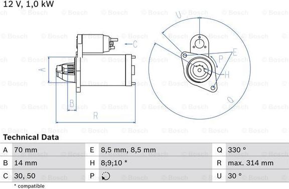 BOSCH 0 986 018 570 - Starter aaoparts.ro