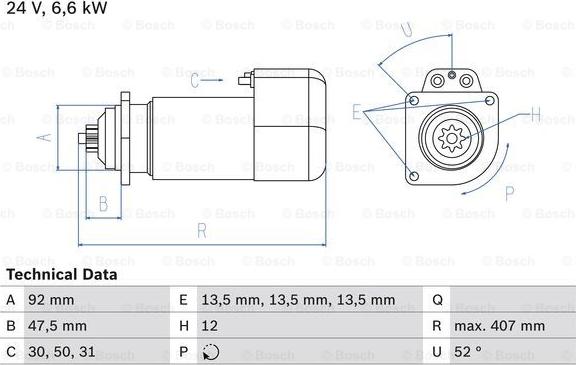 BOSCH 0 986 018 090 - Starter aaoparts.ro