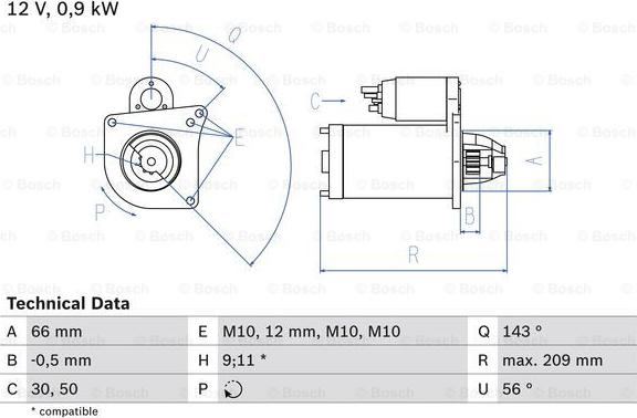 BOSCH 0 986 018 860 - Starter aaoparts.ro