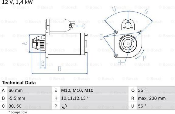 BOSCH 0 986 018 310 - Starter aaoparts.ro