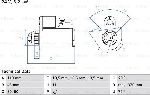 BOSCH 0 986 018 780 - Starter aaoparts.ro