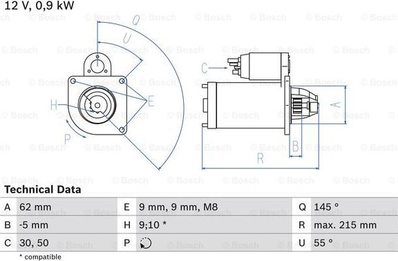 BOSCH 0 986 013 850 - Starter aaoparts.ro