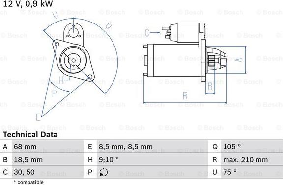 BOSCH 0 986 017 120 - Starter aaoparts.ro