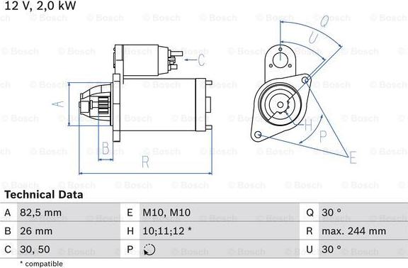 BOSCH 0 986 017 260 - Starter aaoparts.ro