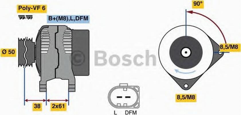 BOSCH 0986080970 - Generator / Alternator aaoparts.ro