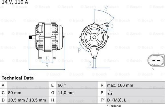 BOSCH 0 986 080 060 - Generator / Alternator aaoparts.ro